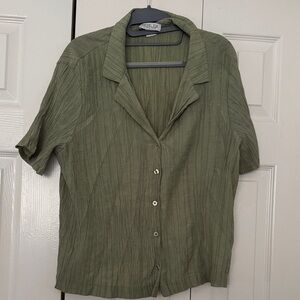 Rachel Zoe Olive Short Sleeve Button-Front Blouse